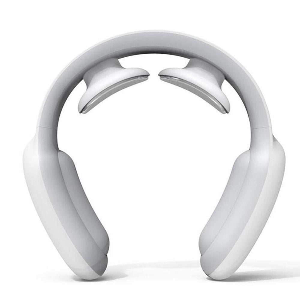 Electric Neck Massager with Heat Intelligent Electric Pulse Massager for Neck Pain Relief -White