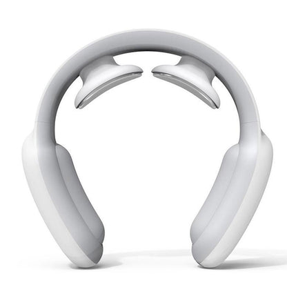 Electric Neck Massager with Heat Intelligent Electric Pulse Massager for Neck Pain Relief -White