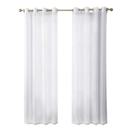 2-Panel 210x134cm Voile Curtain Window Drape Sheer Curtain with Rod-Holes White