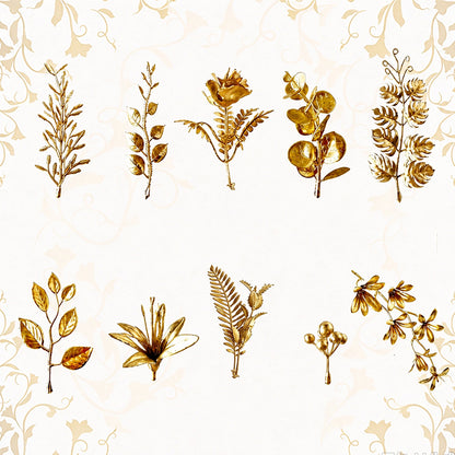 40 Piece Artificial Gold Christmas Leaves in 10 Designs for DIY Crafts