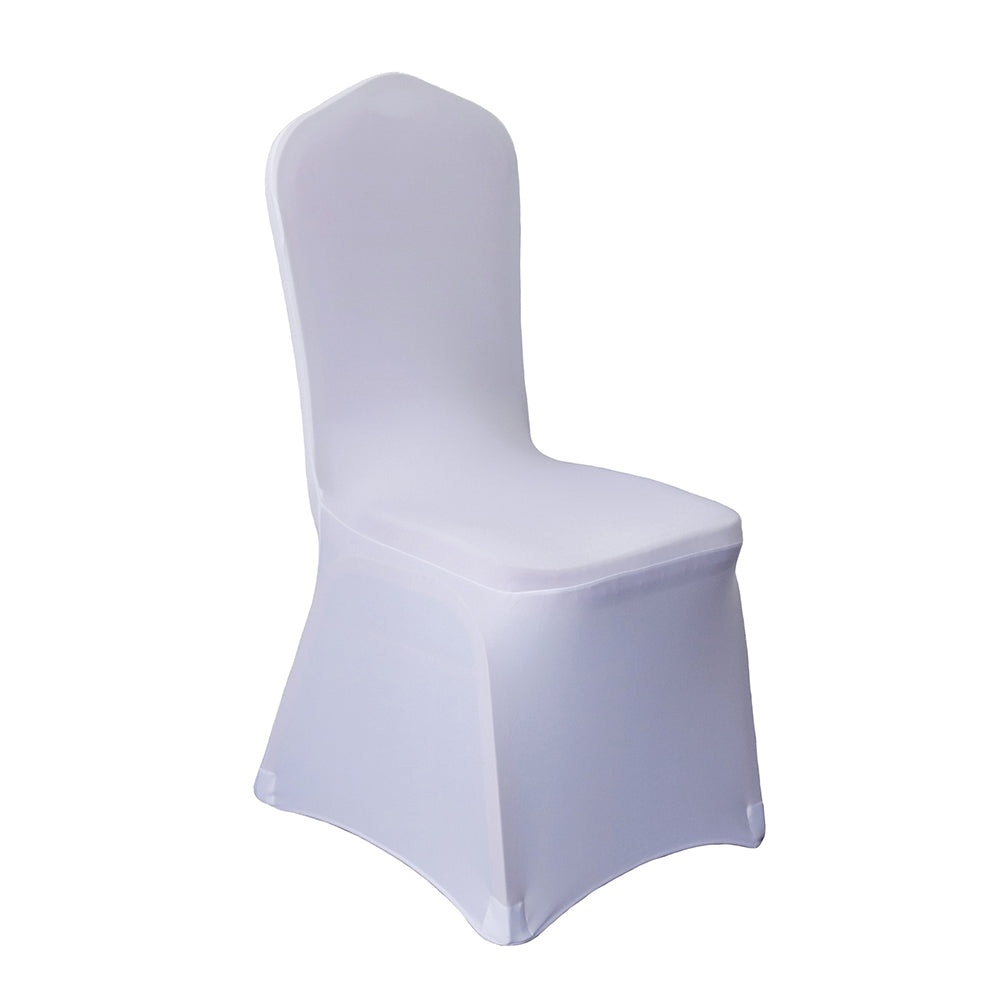 2Pcs Stretch Solid Colour Chair Cover for Wedding Party Decoration -White