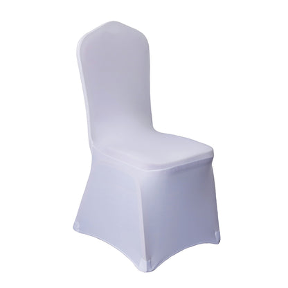 2Pcs Stretch Solid Colour Chair Cover for Wedding Party Decoration -White
