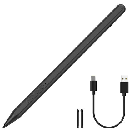 Rechargeable Stylus Pen for Microsoft Surface Pro 11 10 9 8 7 Go X-Black