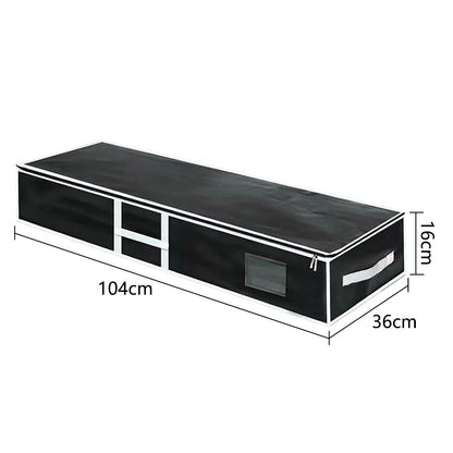 Large Capacity PE Gift Wrap Storage Bag with Zipper & Carry Handles Black