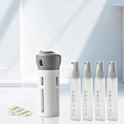 4-In-1 Travel Dispenser Bottle Set for Shampoo Lotion-Grey