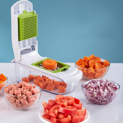 Vegetable Chopper with Container Mandoline Slicer for Kitchen Salad Prep-Green