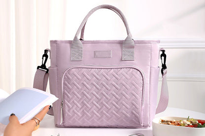 11L Large Insulated Lunch Bag Thermal Lunch Box Leakproof Cooler Tote Bag-Purple