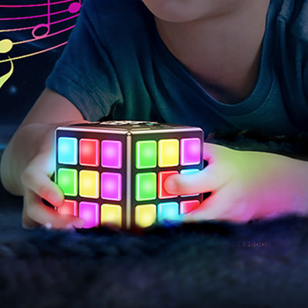 Rechargeable Handheld Game Cube with 15 Fun Brain & Memory Games Score Screen for Kids & Teens