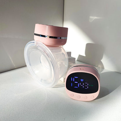 Wearable Electric Breast Pump with LCD Display and 5 Modes-Pink