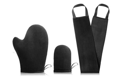 3Pcs Set Self Tanner Mitt Self Tanning Mitt Glove Reusable Washable for Women -Black