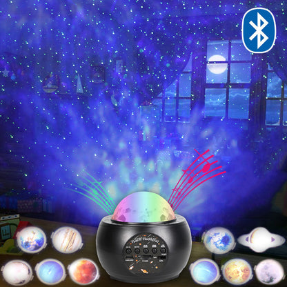 Bluetooth Speaker Star Projector Night Light with 10 Color Modes