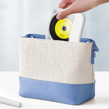 Portable Bluetooth CD Player Supports USB /Wired Playback Rechargeable Walkman White