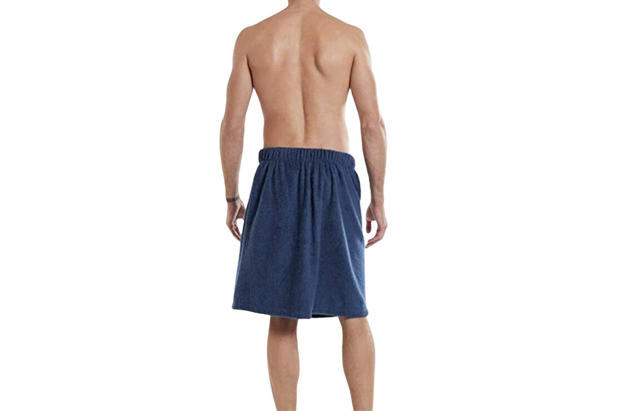 Men's Soft Bathrobe Beach Towel-Navy blue