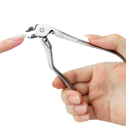 2 Pieces Long Handled Curved Head Toe Nail Clipper - Black+Silver