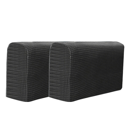 2PCS Universal Chair Arm Protector Covers Armchair Slipcovers Furniture Protector-Black
