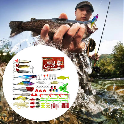 78 Pcs Set Fishing Lures Christmas Fish Tackle Set Xmas Surprise Fishing Bait