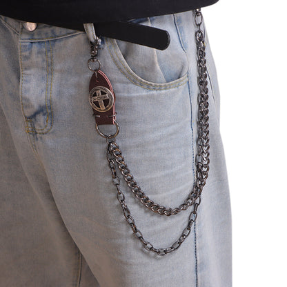 Punk Pant Chain Key Jean Wallet Chain - Double-layer Brown