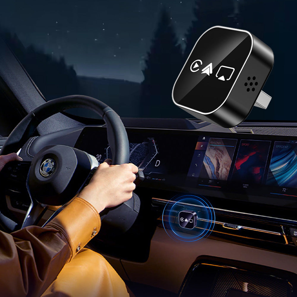4 in 1 Screen Mirroring Wireless CarPlay Adapter for Android Auto - Black