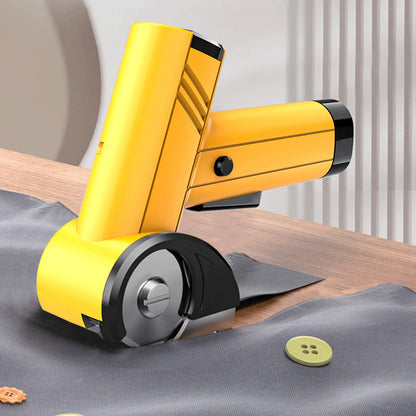 Cordless Electric Scissors with 2 Blades for Thin Cardboard Box Carpet Leather-Yellow