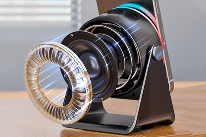 4 in 1 Wireless Speaker Bluetooth Speaker with 360 Adjustable Phone Holder-Black