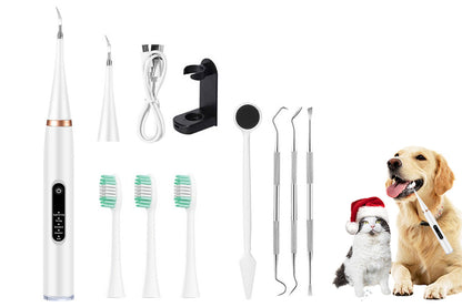 Pet Ultrasonic Tooth Cleaner Dog Plaque Tartar Stain Remover White