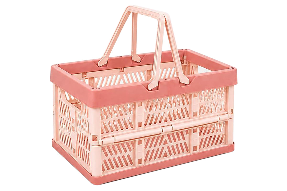 Portable Foldable Storage Basket-Pink
