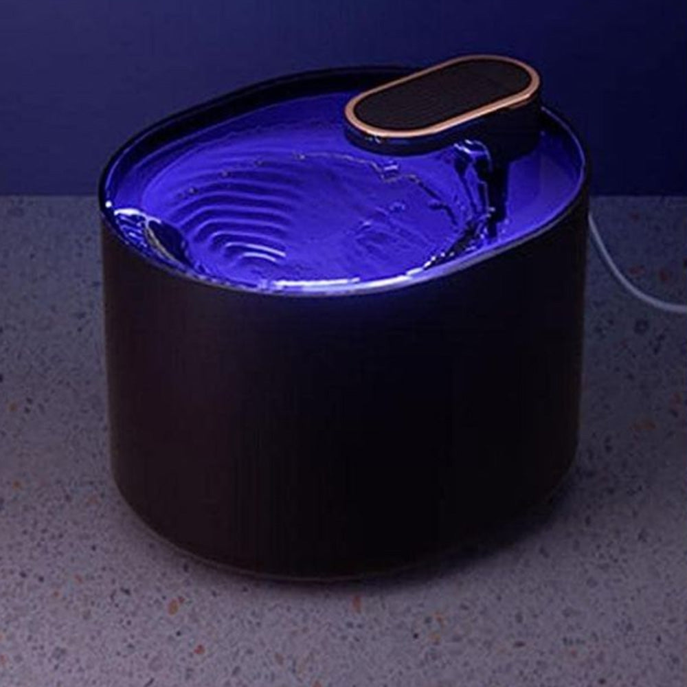 Pet Smart Water Fountain Automatic Shut Off with Red Light Indicator-Black