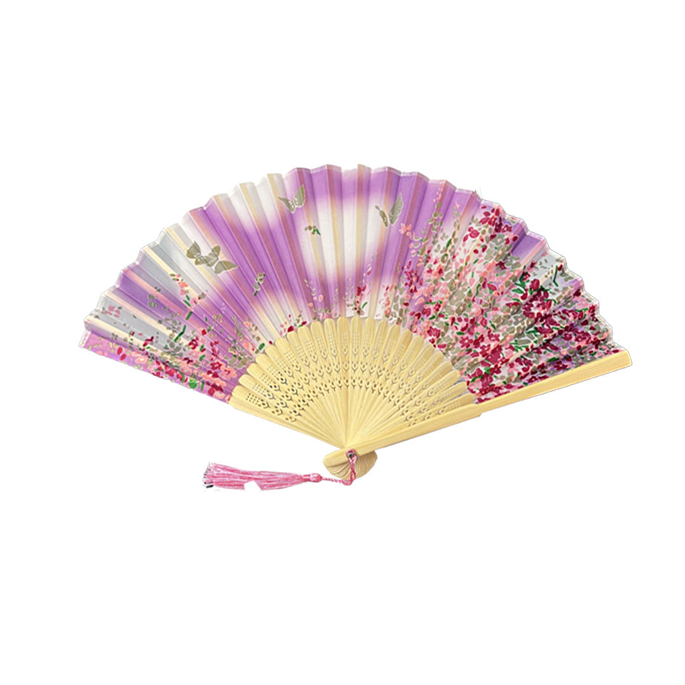 3Pcs Folding Hand Fan Retro Bamboo Hand Fan for Wedding Dancing Party Style 2