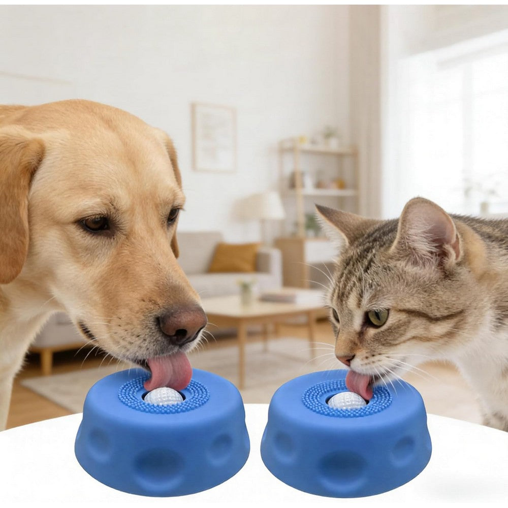 Dog Licking Bowl Slow Feeder Bowls for Yogurt Liquid Treat Interactive Dog Toys-Blue