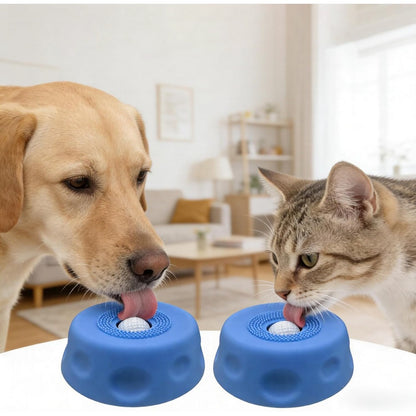 Dog Licking Bowl Slow Feeder Bowls for Yogurt Liquid Treat Interactive Dog Toys-Blue