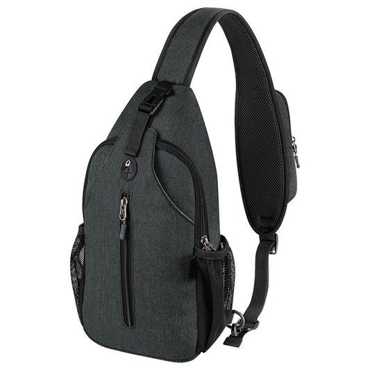 Water-Resistant Crossbody Bag Travel Sling Shoulder Bag with Multiple Compartments Headphone Port Black