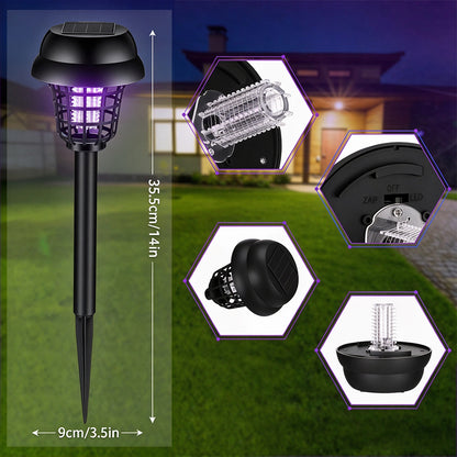 4 Pack Solar Bug Zapper Purple Light Outdoor Bug Zapper