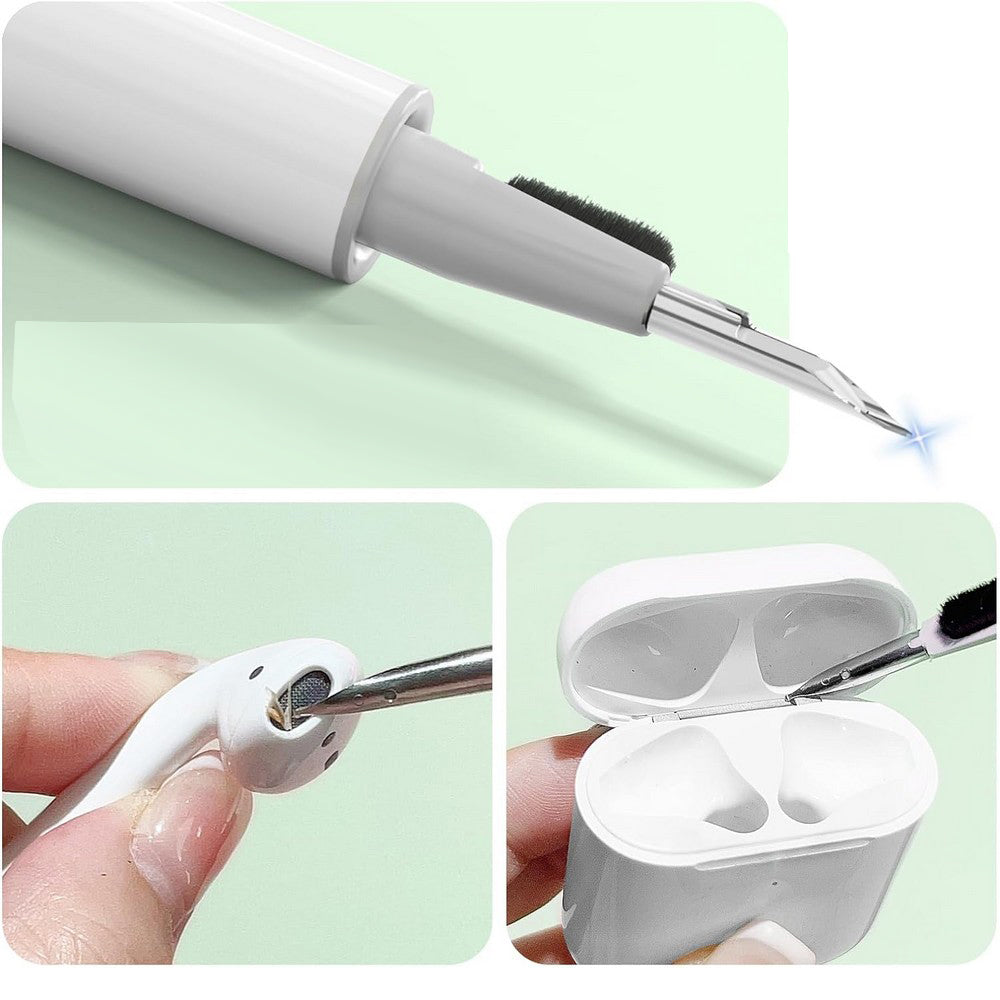 2 Set of Multi-Function Cleaning Kit for Bluetooth Earphones Pen Shape with Flocking Sponge for Digital Devices