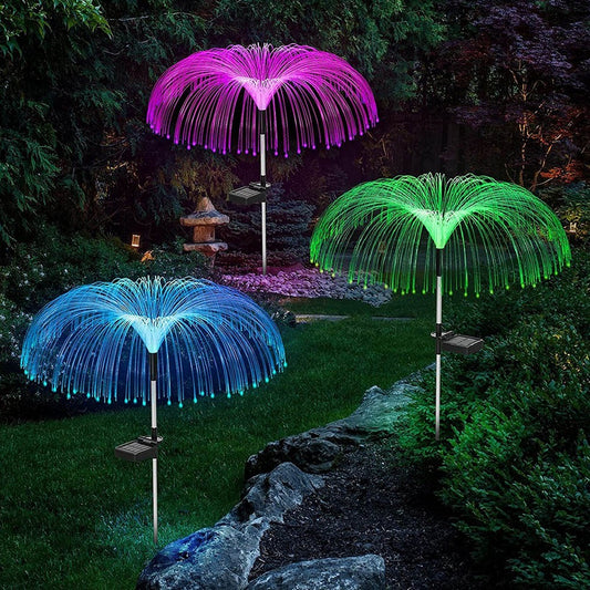 Solar Pathway Lights 2Pcs Solar Ground Lights Outdoor Garden Decor Lamp -Multicolor