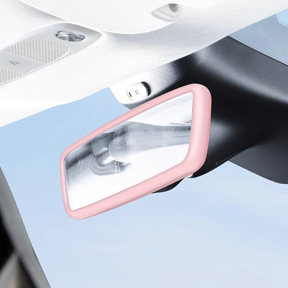 2PCS Silicone Rearview Mirror Edge Protector for Tesla Model 3/Y Pink