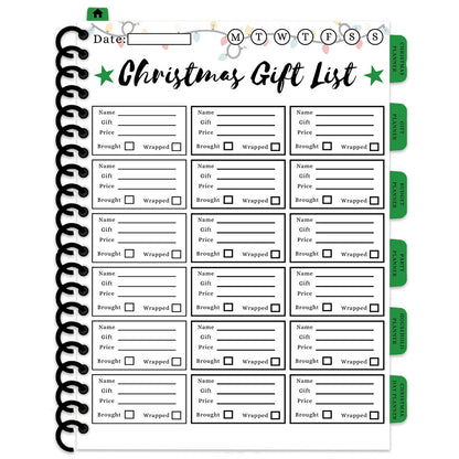 Christmas Planner with Holiday Shopping List Gift Planner Christmas to Do Planner