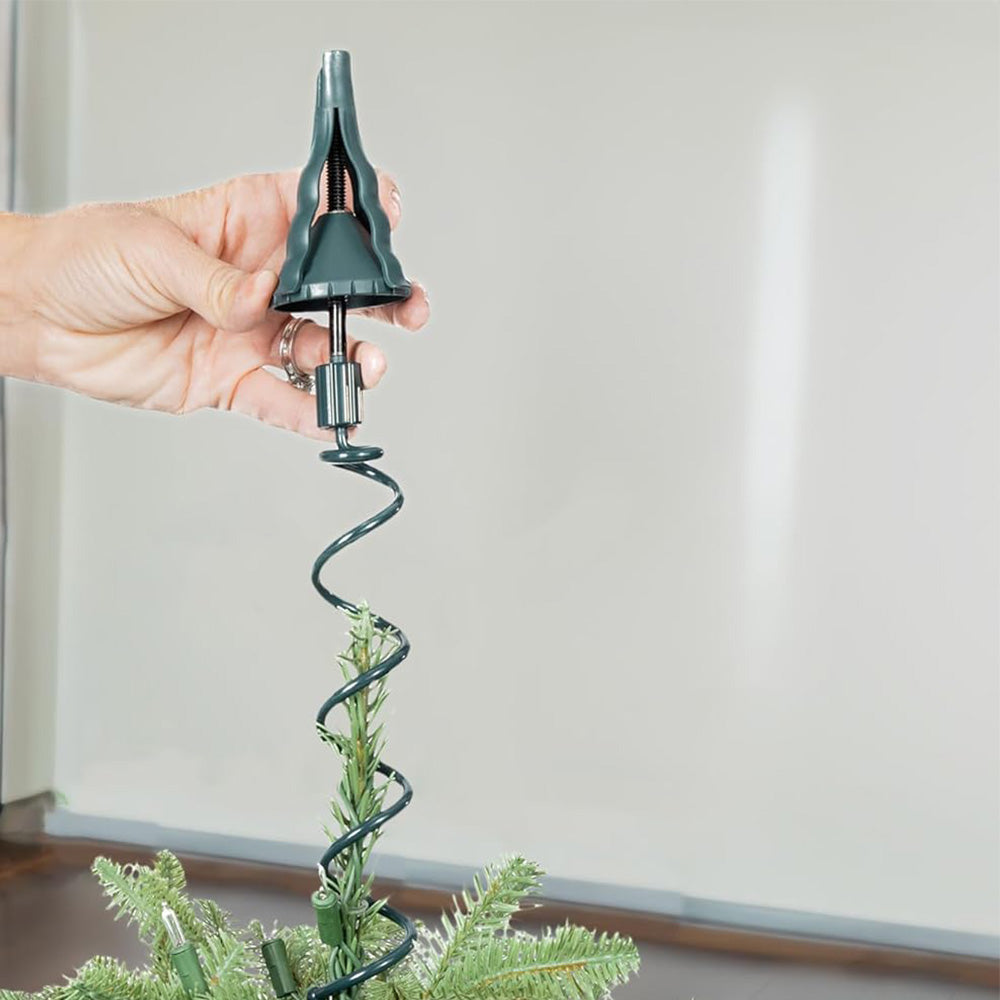 Twist-On Christmas Tree Topper Holder with Stabilizing Support for Tree Decor