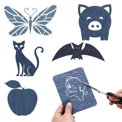 12Pcs Iron-on Patches Kits Denim Patches for Jeans Clothing Repair and Decoration