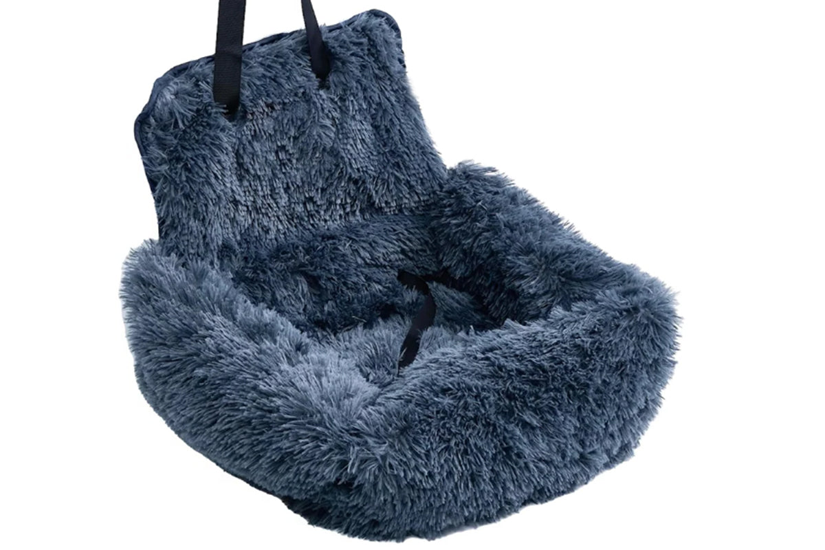 Dog Auto Seat Calming Pet Car Bed Pet Auto Seat Travel Bed Dog Booster Seat-Grey