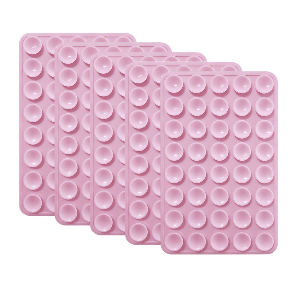 5 Pack Double Sided Silicone Phone Suction Pad 80 Stickers Grip for Car Desk Holder-Pink