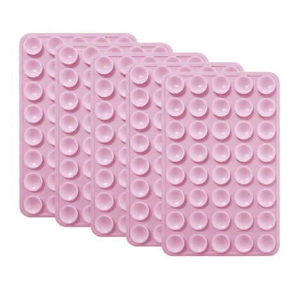 5 Pack Double Sided Silicone Phone Suction Pad 80 Stickers Grip for Car Desk Holder-Pink