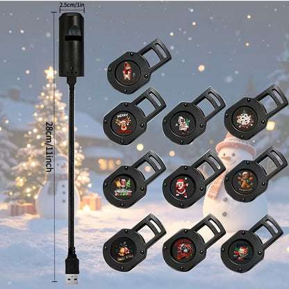 USB Powered Christmas Projector Light Night Light Projector - 10 Slides