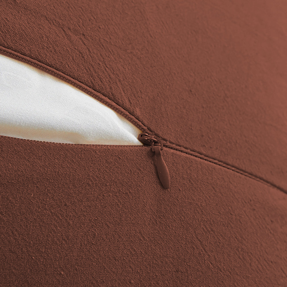 Boho Decorative Throw Pillow Cover with Tassel Trim Farmhouse Fringed Square Cushion Case for Sofa Couch Brown