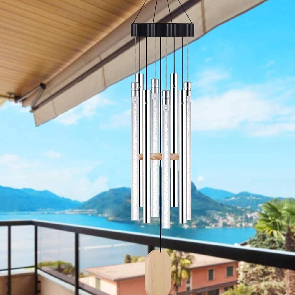 Solar LED Wind Chimes Color Changing Light Bubble Tube Light Garden Patio Yard Home Decor