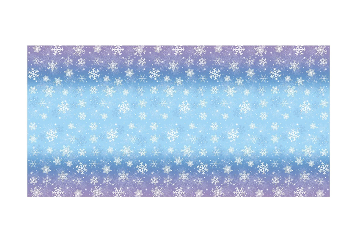 3Pcs Snowflake Tablecloth Blue and Purple Winter Wonderland Disposable Table Cover