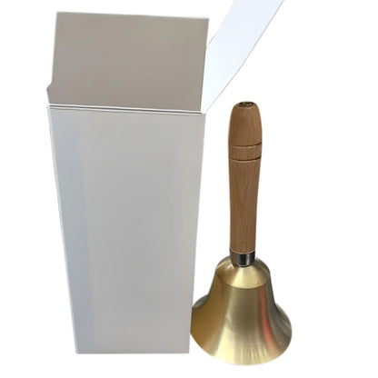 Brass Hand Bell with Wooden Handle Clear Ringing for Dinner Classroom Wedding  Service Use
