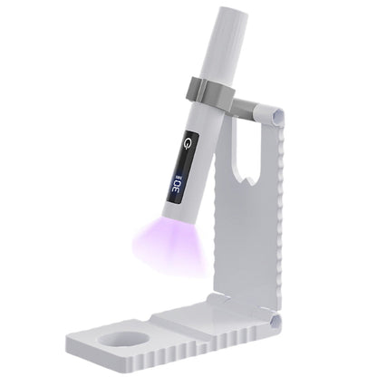 Handheld UV Light for Gel Nails with Stand Mini Portable Cordless Nail Lamp with LCD Display White