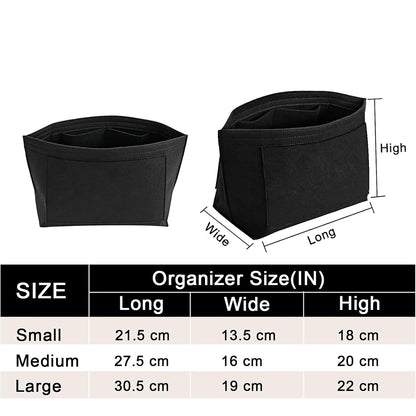 Felt Purse Organizer Insert -Black