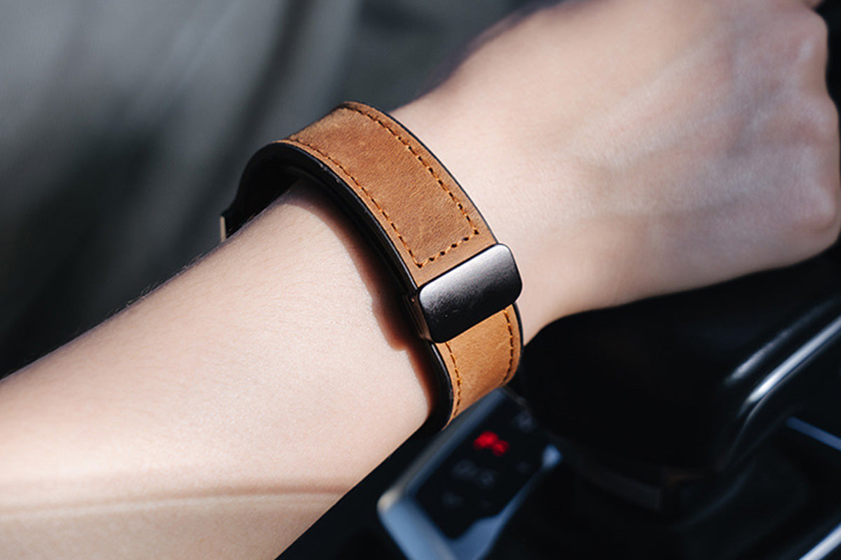 Attractive Leather Watch Band Genuine Leather Strap For Samsung Huawe-Dark Brown