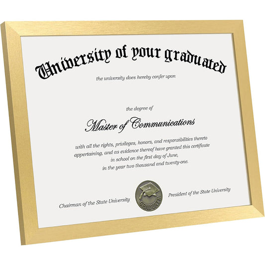 Certificate Frame with PVC for Diploma Document Photo Display-Gold